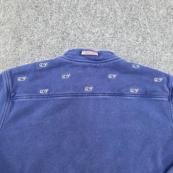 Vineyard Vines Quarter Zip Pullover Sweatshirt Blue Whale Print Men's Size‎ S - Picture 6 of 7